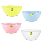 Enrich Plastic Plastic Frosted Big Microwave Mixing Bowl ( Multicolour) - Set Of 4Pcs, 3 liter