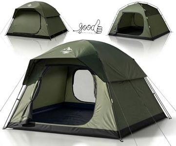Purebox Zelt 3-4 Personen Camping Zelt – Zelten mit 2 Türen & Regenabdeckung, Tragbares Wasserdichtes & Windstabiles Familienzelt mit Netzbelüftung, Einfacher Aufbau für Camping, Wandern & Backpacking
