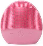 Mini Silicone Facial Cleansing Brush - FEITA Waterproof Silicon Face Cleaner and Electric Masager System for All Skin Types (Pink)