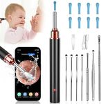 Ear Cleaner Ear Wax Removal Tool with Camera 20 Pcs 3.5mm WiFi Earwax Remover HD 1920P Otoscope Kit Wireless Ear Camera Tool with 6 LED Lights Compatible with iOS Android for Kids Adults and Pets