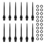 CyeeLife-Steel Dart Tips 12Packs with 20pcs Rubber O Rings,Converter Points Adapter Points (Iron Normal Style)