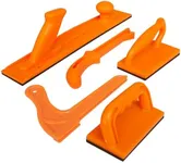 Safety Woodworking Push Block and Push Stick Package 5 Piece Set In Safety Orange Color, Ideal for Woodworkers on Table Saws, Router Tables, Jointers and Band Saws and other Work Shop Machinery