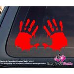 Set of 2: Sticker Bloody Zombie Hand Print Outbreak Car Sticker-Red by Inspired Walls®