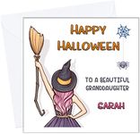 Personalised Halloween Girls Card for Granddaughter Daughter Niece