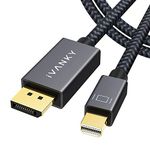 IVANKY Mini DisplayPort to DisplayPort Cable 2M, 4K@60Hz Ultra HD Nylon Braided & Gold-Plated Mini DP to DP Cable Thunderbolt Compatible for MacBook Air, MacBook Pro, Surface Pro/Laptop