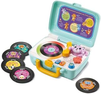 VTech - Baby Tourne-Disque, Boîte à Musique Bébé, Tourne-Disque Vinyle Vintage Enfant Parlant et Interactif, Jouet d'Éveil Musical, Cadeau Enfant Dès 1 An - Contenu en Français