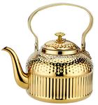 SANQIAHOME 1200ml Stainless Steel Teapot with Infuser Gold