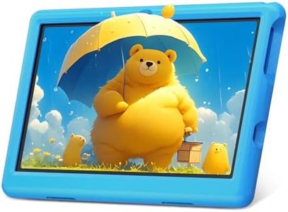 Kids Tablet 10 inch Android 13 Tablet for Kids 3-12, 6GB RAM 64GB ROM, Parent Controls, 5000mAh, Dual Camera, WiFi, Educational Games, with Shockproof Case (Blue)