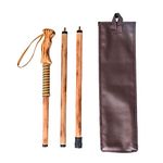 FOREST PILOT 3 Pieces Detachable Hardwood Walking Stick Pine Handle with a Compass (Nature Color, 48 Inches, 1 Piece)