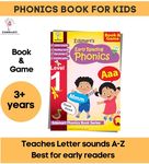 Edsmart English phonics book and game for kids, phonics reader level 1 for 3 years beginners , phonics workbook , phonetic book, Learning Letter sounds A-Z includes dominoes game to add fun in learning