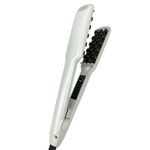 Negative Ion Volumizing Hair Iron, Quick Heating Dual Use Hair Crimper and Curler, Grid Design for Beautiful Curls, Multifunctional Hairstyling Tool with Tourmaline (US