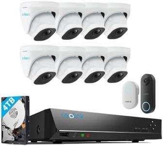 REOLINK Video Doorbell Camera with Chime, PoE IP Door Security Camera, 5MP 180° DiagonaL, Two-Way Talk, Humanoid Detection, 1x Doorbell PoE Bundle 8X RLC-520A, 1x 16Ch Reolink NVR (4TB HDD)