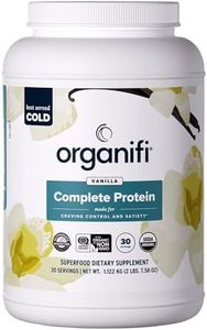 Organifi: Complete Protein Vanilla Flavor - Organic Vegan Plant Based Protein Powder - 30 Day Supply - Supports Craving Control and Weight Management - Digestive Enzymes - No Soy, Dairy, or Gluten