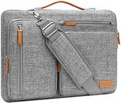 MOSISO 360 Protective Laptop Shoulder Bag,15-15.6 inch Computer Bag Compatible with MacBook Pro 16, HP, Dell, Lenovo, Asus Notebook,Side Open Messenger Bag with 4 Zipper Pockets&Handle, Gray