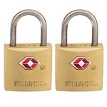 Brinks 171-20271 TSA Approved 22mm Keyed Luggage Lock, Solid Brass, 2-Pack