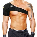 Shoulder Stability Brace with Pressure Pad by Babo Care - Breathable Neoprene Shoulder Support for Rotator Cuff, Dislocated AC Joint, Shoulder Pain, Compression Sleeve with Adjustable Wrap Strap Band