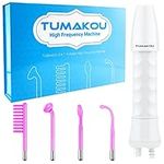 High Frequency Wand - TUMAKOU Portable Argon Light Therapy High Frequency Facial Skin Tightening Wand Machine for Acne,Wrinkle,Anti Aging,Hair - with 4 Violet Glass Tubes