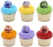 DecoPac Disney & Pixar's Inside Out 2 Bursts of Emotion Rings, Multicolored Cupcake Decorations, Food Safe Cupcake Toppers – 24 Pack