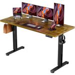 ErGear Height Adjustable Electric Standing Desk, 63x 28 Inches Sit Stand up Desk, Large Memory Computer Home Office Desk (Vintage Brown) EGESD7V