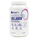 LEANFIT HYDROLYZED COLLAGEN™ Unflavoured – 10g Grass-Fed Bovine Collagen (Type I, III) + Vitamin C + Hyaluronic Acid Per Serving, 98 Servings, 1kg Tub for healthy skin, hair, bones, joints & immunity