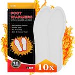 Flintronic Insole Foot Warmers Adhesive, 10 Pairs Insole Foot Warmers, Heated Insoles for 12 Hours of Warmth, Adhesive Foot Warmers Air Activated, Warmers for Shoes for Outdoor Activities/S-UK 3-5.5