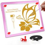 Rechargeable Tracing Light Box, comzler Battery Powered Led Light Board A4 Size Portable, Bright Ultra-Thin Light Pad for Diamond Painting, Light Table for Tracing, Brightness Dimmable