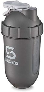ShakeSphere Tumbler View: Protein Shaker Bottle with Side Window, 24oz ● Capsule Shape Mixing ● Easy Clean Up ● No Blending Ball Needed ● BPA Free ● Mix & Drink Shakes, Smoothies, More (Gun Metal)