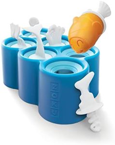 Zoku Fish Pop Molds, 6 Different Easy-release Silicone Popsicle Molds in One Tray, Unique Sea-creature Designs, BPA-free