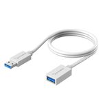 SABRENT 90cm USB Extension Cable 3.2, USB A Male to Female, Data Sync USB Extender Cord 5Gbps High Speed for Charging Cable, USB Stick, Printer, PS4/5, USB Hub, External Hard Drive, etc (CB-303W)