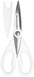 KitchenAid - Kitchen Shears, All Purpose Heavy Duty Stainless Steel Utility Shears with Protective Sheath (White)