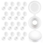 Plastic Hinged Screw Cover Caps Fold Screw Snap Covers Washer Flip Tops White