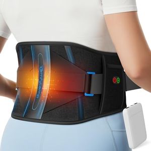 Comfytemp Cordless Heating Pad with Back Brace for Lower Back, Portable Wireless Wearable Heated Waist Lumbar Support Belt with 6 Stays Removable, 3 Heat 3 Timer, Birthday Gift for Men Women