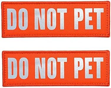 JUJUPUPS Orange Reflective Dog Patches 2 Pack Service Dog,in Training,DO NOT PET,Patches with Hook and Loop for Vests and Harnesses (DO NOT PET, 5x1.5 inch)