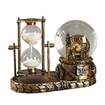 LED Music Crystal Snow Globe Home Decoration for Living Room Bedroom Book Shelf TV Cabinet Desktop Decor Statue Figurine Table Centerpieces Ornaments （J - Brass）