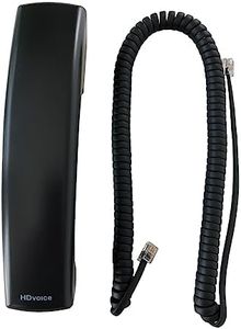 The VoIP Lounge Replacement HD Voice Handset with Curly Cord for Polycom VVX Series IP Phones 300 301 310 311 400 401 410 411 500 501 600 601 1500 Black (Please See Full Description Below)