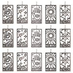 SUNNYCLUE 1 Box 30Pcs 5 Style Tarot Card Charms Bulk Evil Eyes Sun Moon Star Charm Retangle Ouijas Magic Charm for Jewelry Making Charms DIY Necklace Earrings Bracelets Crafts Women Adults