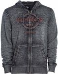 Hard Rock Men's Double Burnout Zip Hoodie Charcoal, New York (NYC), XX-Large