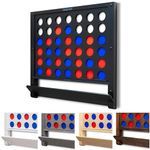 GoSports Wall Mounted Giant 4 in a Row - Jumbo Four in a Row with Coins - Choose Your Style