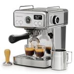 HiBREW Programmable Espresso Machine, H10A, Brushed Stainless Steel, Adjustable Temperature and Cup Volume, 1.8L Removable Water Tank, Steam Wand for Milk Frother