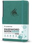 Clever Fox Password Book 2nd Edition Small – Pocket Password Keeper with Alphabetical Tabs – Internet Address Notebook & Login Details Organizer Journal – 3.5x5.6” (Aquamarine)