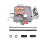 ALL-CARB 2 Spool 21GPM Hydraulic Valve Hydraulic Directional Control Valve Double Acting Valve 3600PSI SAE Ports for Small Tractors Tractors Loaders Log Splitters