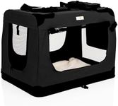 Fabric Dog Crate in Black, M Size 70cm, Cat Pet Carrier by Cozy Pet Folding Transport Travel Cage Ideal for Dogs, Puppies, Cats, Rabbits, etc. FDC-M-BLK