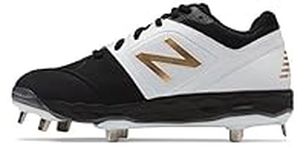 New Balance Women's Velo V1 Metal Softball Shoe, Black/White, 5 B US