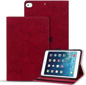 Vaitasy Funda iPad Mini 5/4/3/2/1 7.9 Pulgadas Carcasa Ligera Cuero PU Funda con Auto Sueño/Estela para iPad Mini 5th/4th/3rd/2nd/1st - Mandala Rojo