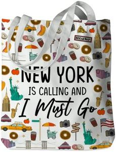 PQV New York Tote Bag New York Gifts New York Travel Souvenir Gift Weekender Bags for Women New York Lovers Beach Bag Reusable Grocery Bags for Shopping Beach Camping Birthday Girls Trip Gifts Favors