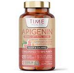 Apigenin - 50mg x 120 Capsules - 98%+ Purity - Optimal Dose for Sleep & Relaxation Support - NAD+ Booster - Grapefruit Source - UK Made - GMP Standards - Zero Additives (120 Count (Pack of 1))