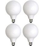 Bulbrite (Pack of 4) 776897, 8.5 Watt G40 LED Light Bulb, E26 Base, 2700k Filament with Milky Finish, LED8G40/27K/FIL/M/3