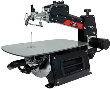 Bucktool 16 Inch Variable Speed Scroll Saw, 1.3A Power Scroll Saws for Woodworking with Upper Arm Lifting, Double Parallel-link Drive, 15 TPI & 18 TPI Pinless Blades for Craftsman, Crafting, Craft