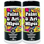 Paint & Art Wipes Paint Remover Wipes Cleaner Epoxy Glue Stains Latex, Acrylic Hand Cleaner and Plastic, Metal or Wood Surfaces, Floors, Brushes, Flat Paint Heavy Duty Cleaning (100 Pcs)