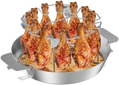 onlyfire Stainless Steel Chicken Leg Rack with Drip Pan